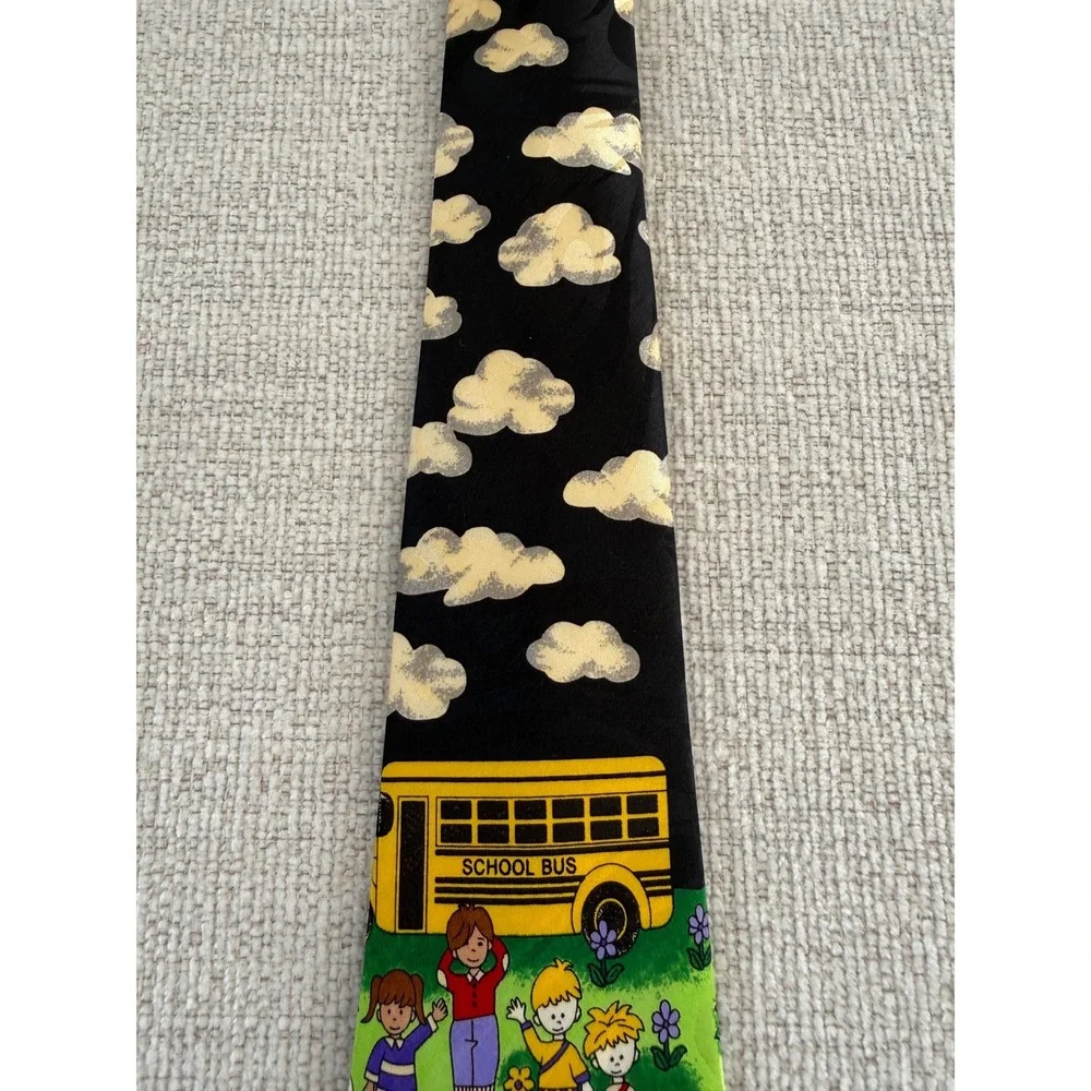 Fratello Hand Made Neck Tie Back to School Bus Driver Teacher Children Novelty